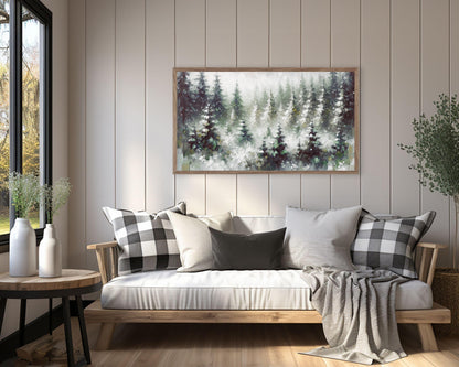 Forest Snowfall Winter Landscape Frame TV Art