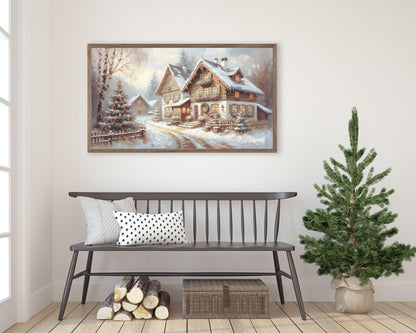 Bavarian Christmas Houses Frame TV Art