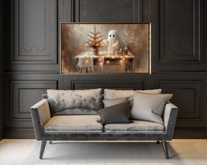Ghost Decorating Christmas Tree Frame TV Art