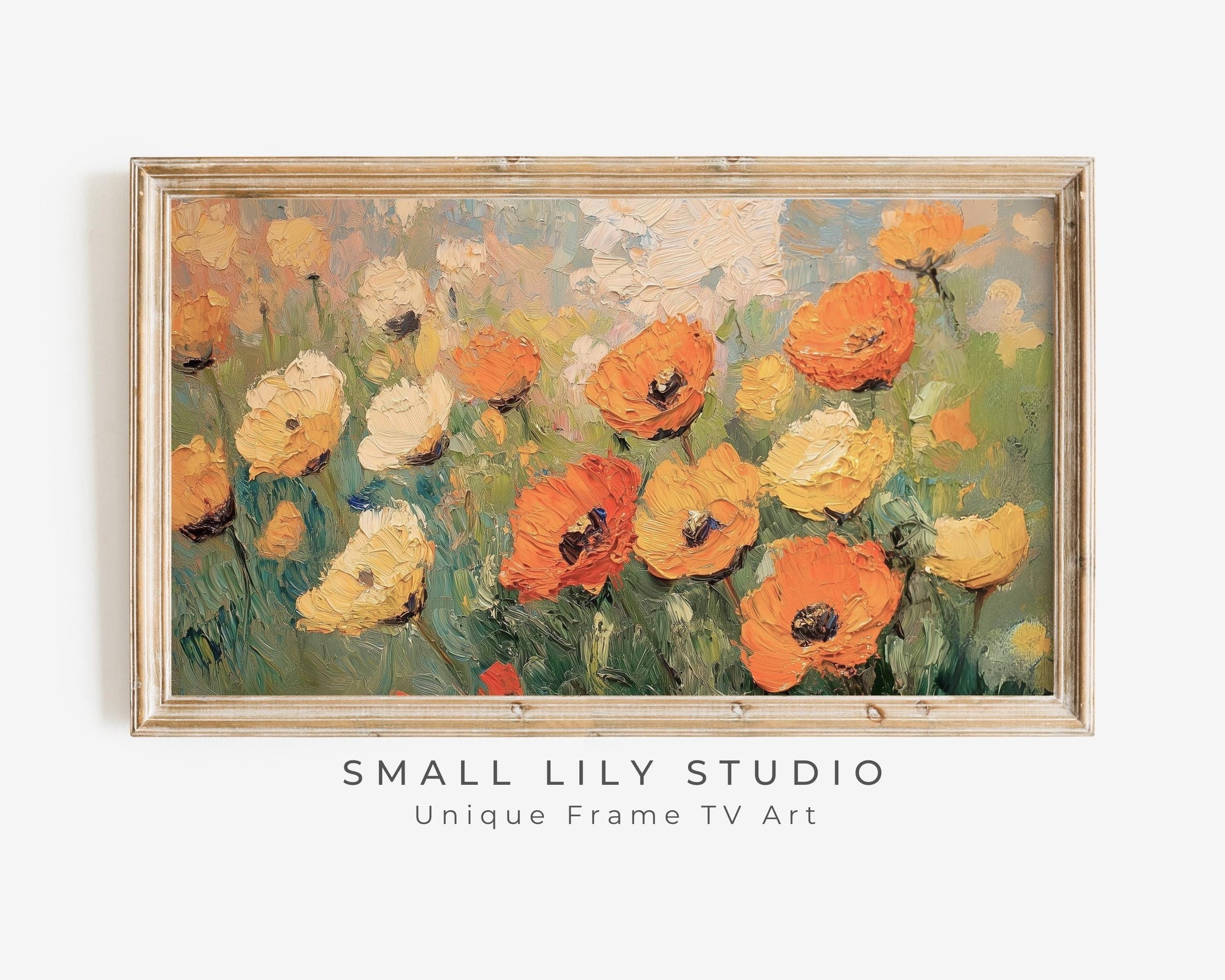 Fall Florals Orange and Yellow Poppies Frame TV Art