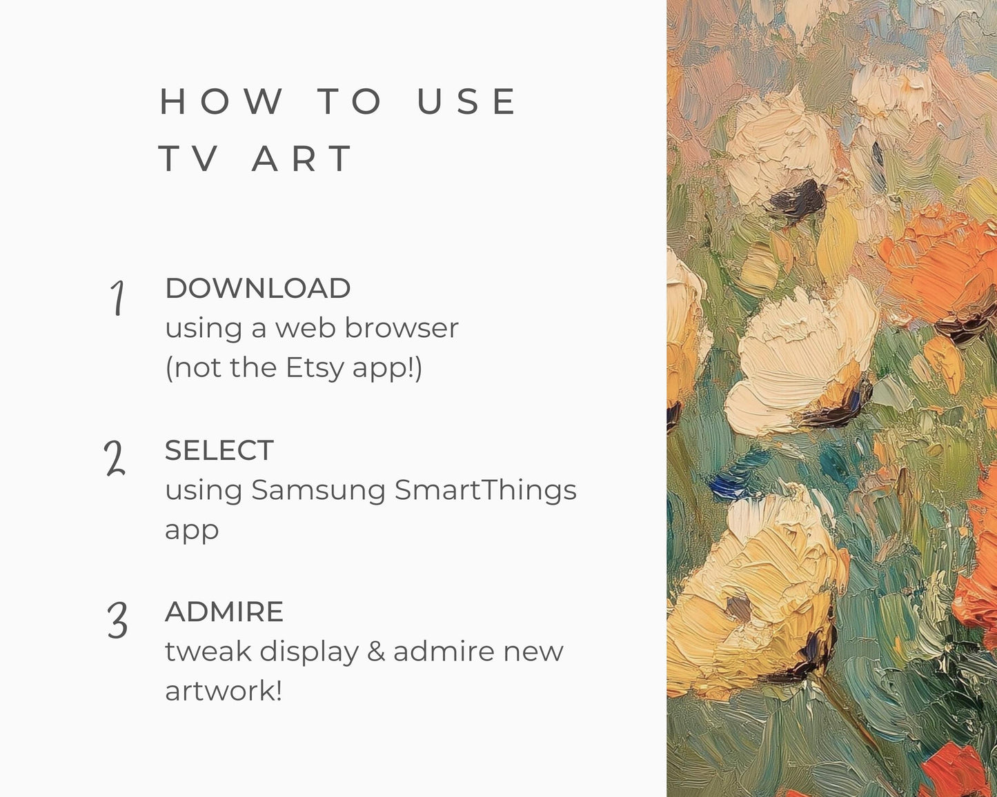 Fall Florals Orange and Yellow Poppies Frame TV Art