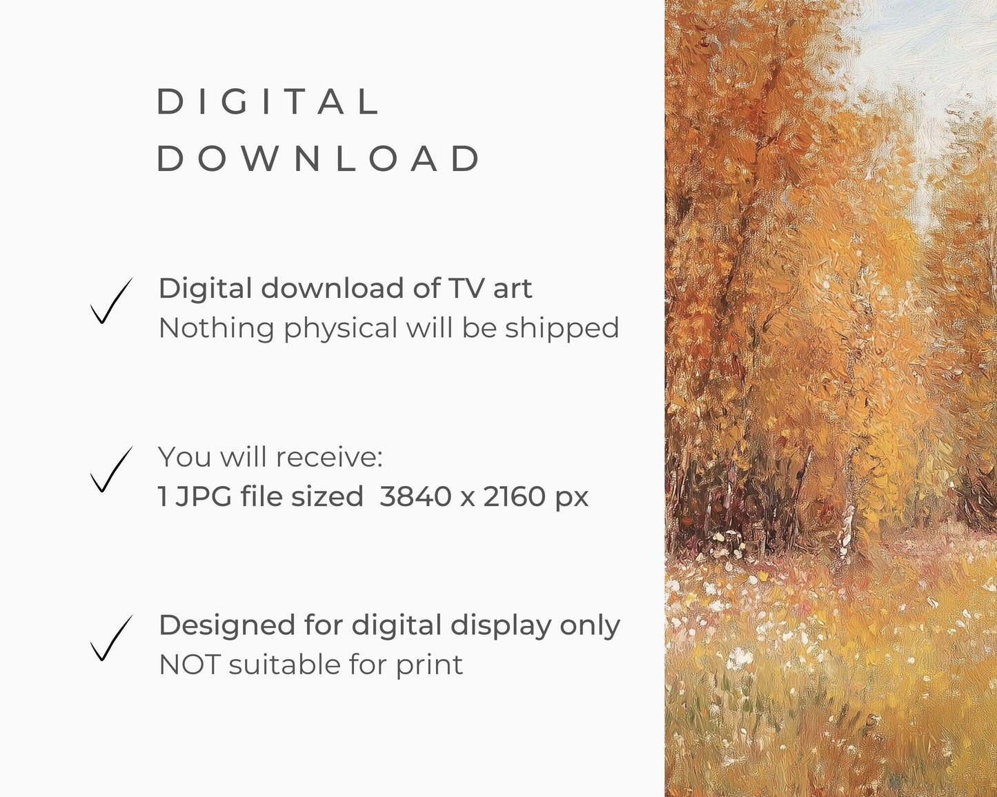 FRAME TV art Fall Wildlflower Field Autumn Landscape, Samsung Frame TV Art Fall Colors Vintage Style Painting Farmhouse Screensaver | TV510