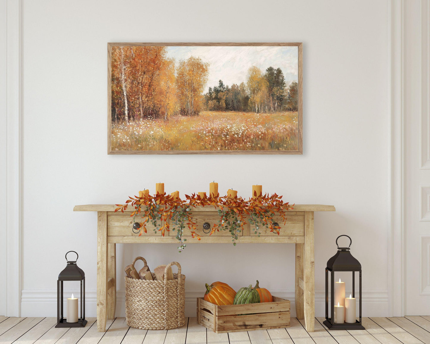 FRAME TV art Fall Wildlflower Field Autumn Landscape, Samsung Frame TV Art Fall Colors Vintage Style Painting Farmhouse Screensaver | TV510