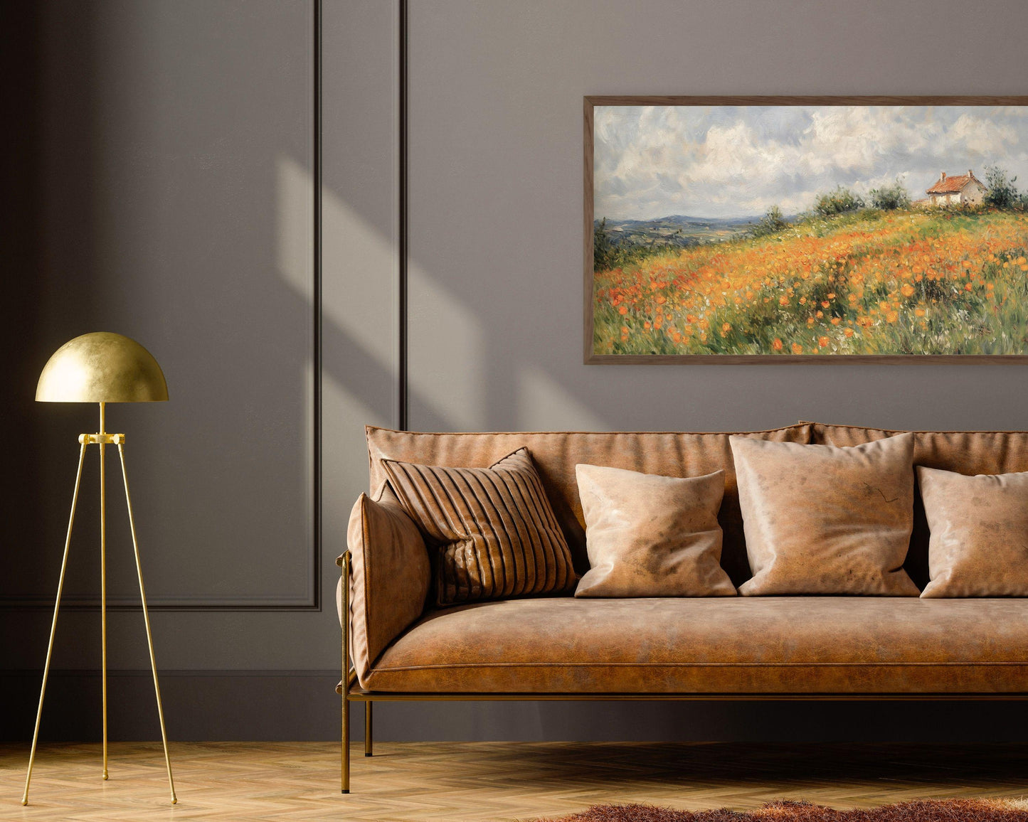 FRAME TV art Fall Wildflower Field on a Hill, Samsung Frame TV Art Autumn Floral Landscape Vibrant Colorful Painting Tv Screensaver | TV511