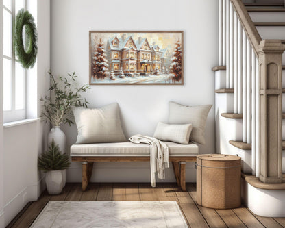 Christmas Townhouses Frame TV Art
