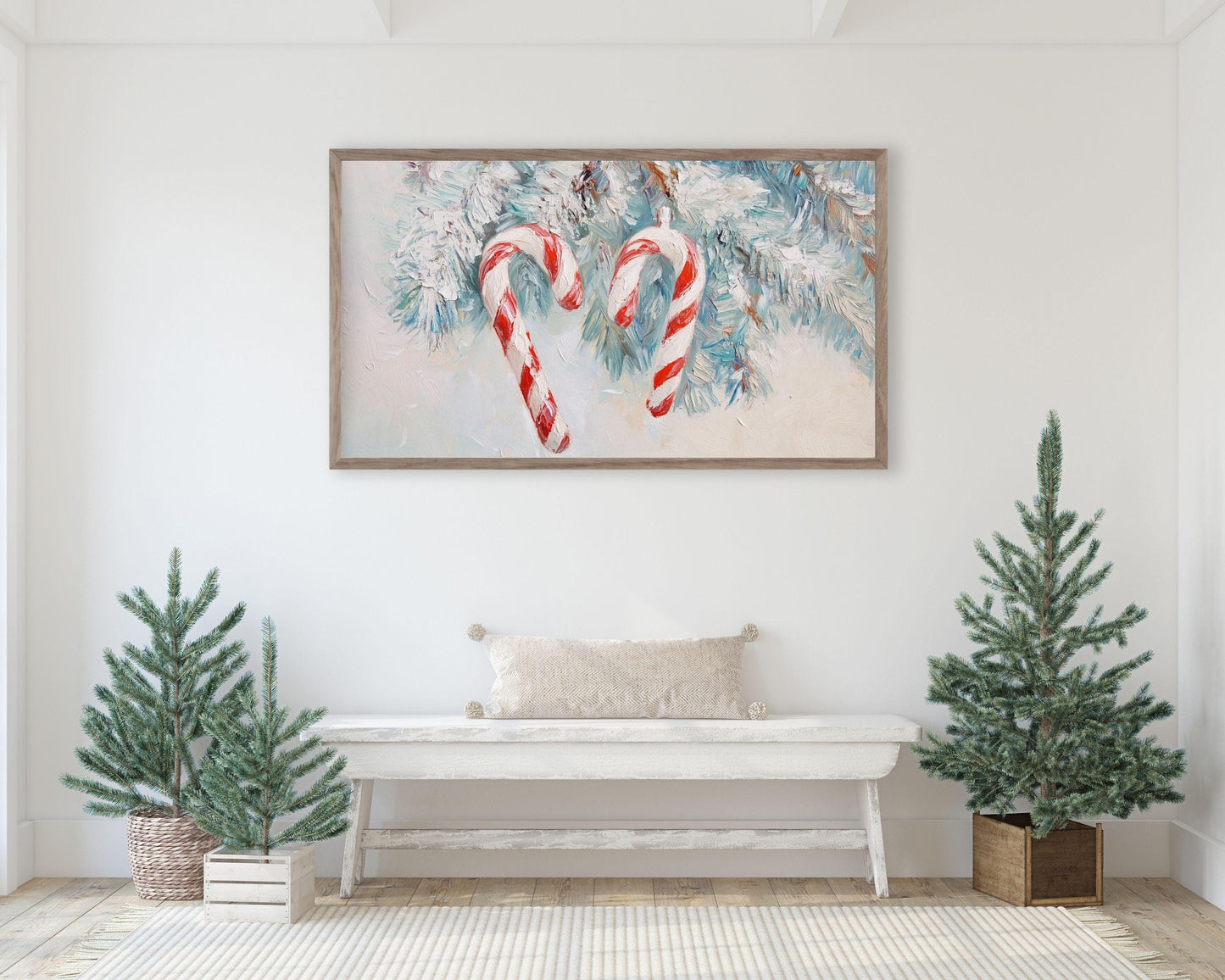 Christmas Candy Canes Frame TV Art