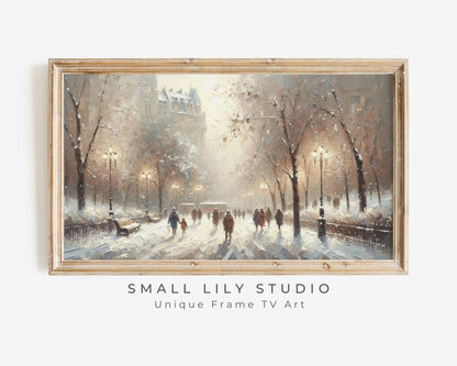 Walking in Winter Snow Frame TV Art