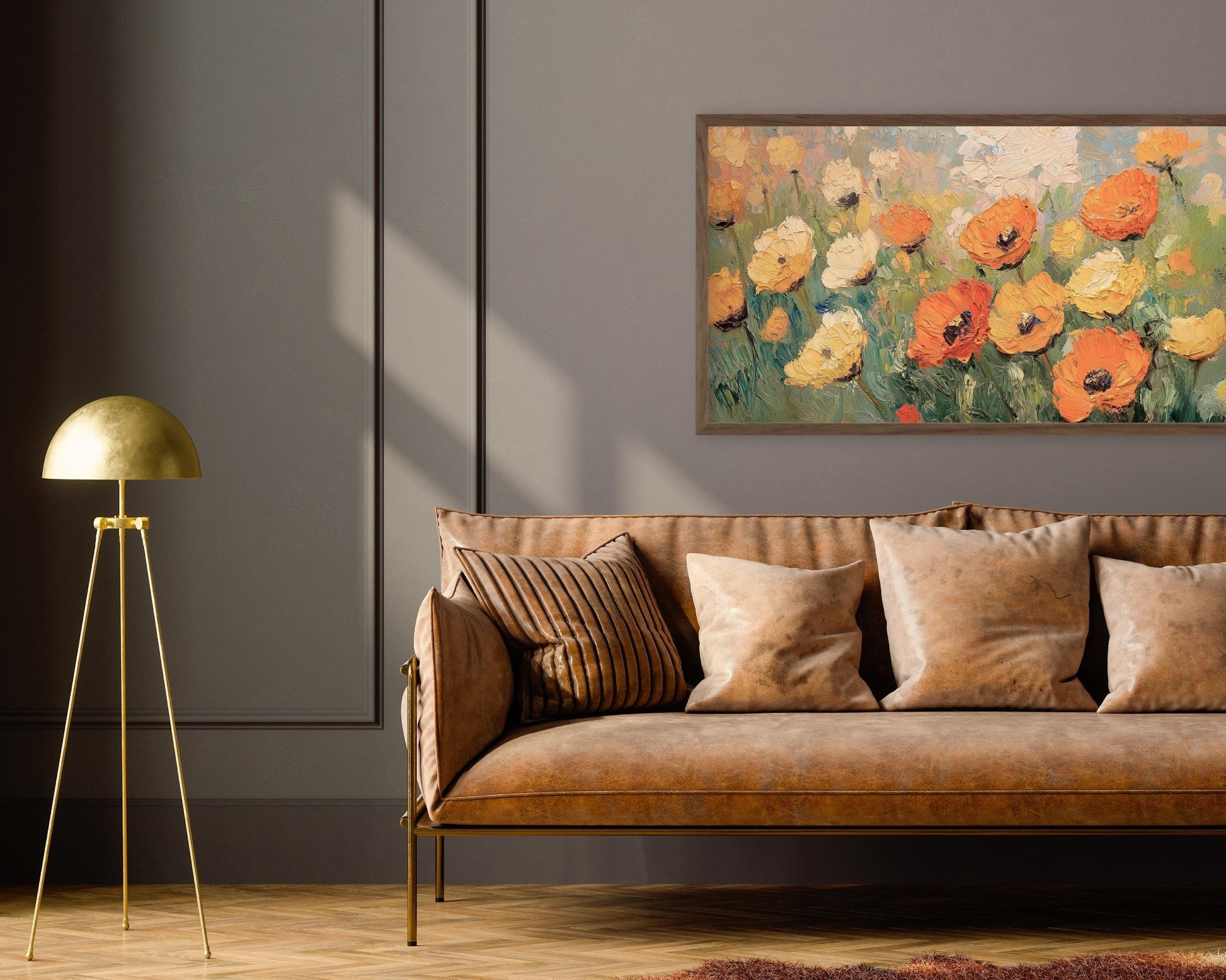 Fall Florals Orange and Yellow Poppies Frame TV Art