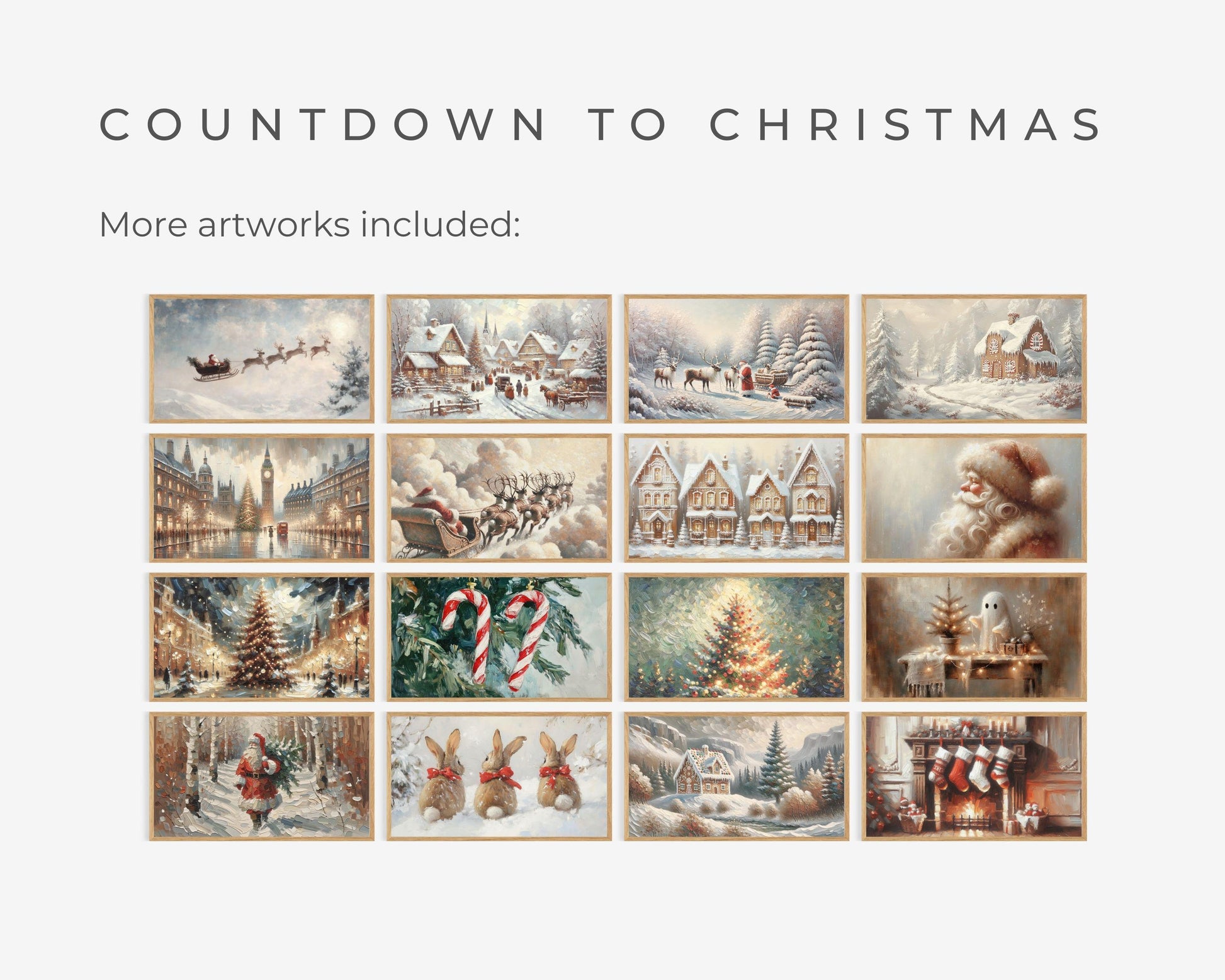 Christmas FRAME TV Art BUNDLE of 25, Samsung Frame Tv Art Christmas Countdown Advent, Santa Gingerbread House Screensaver Slideshow | TV523