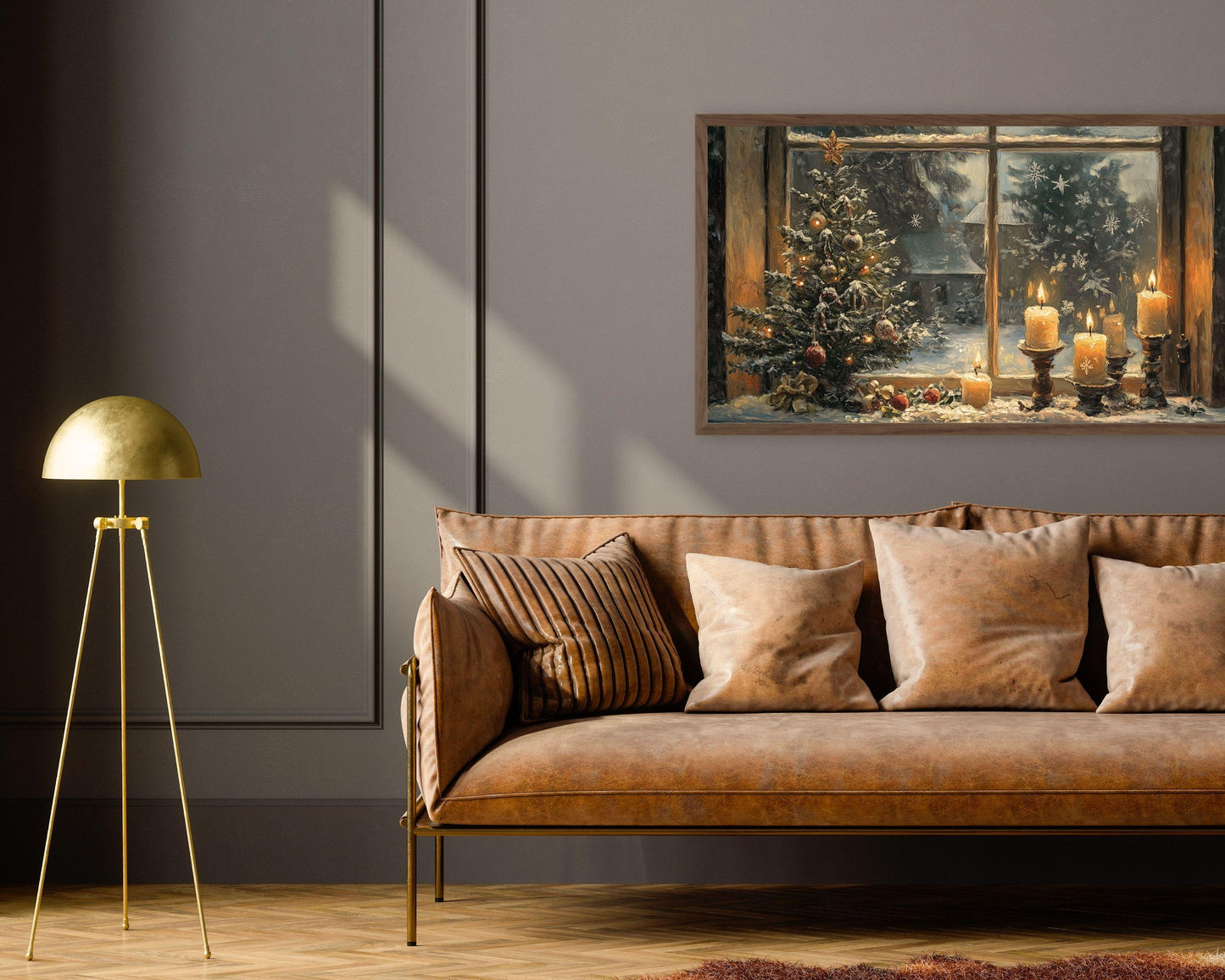 Moody Christmas Window Frame TV Art