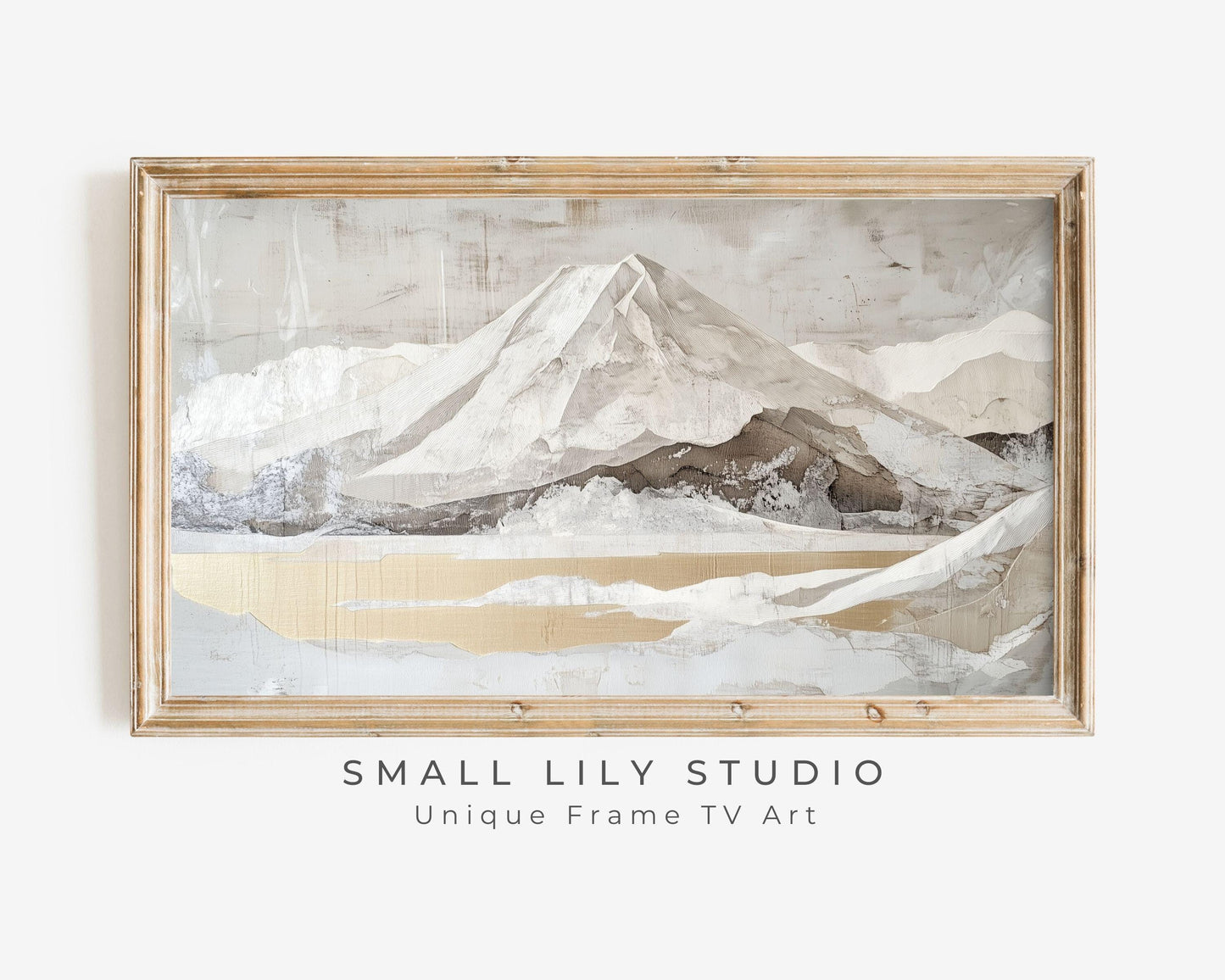 FRAME TV art Mt Fuji and Gold Lake, Samsung Frame tv art vintage Japanese wood block style artwork, Japan landscape tv screensaver | TV534