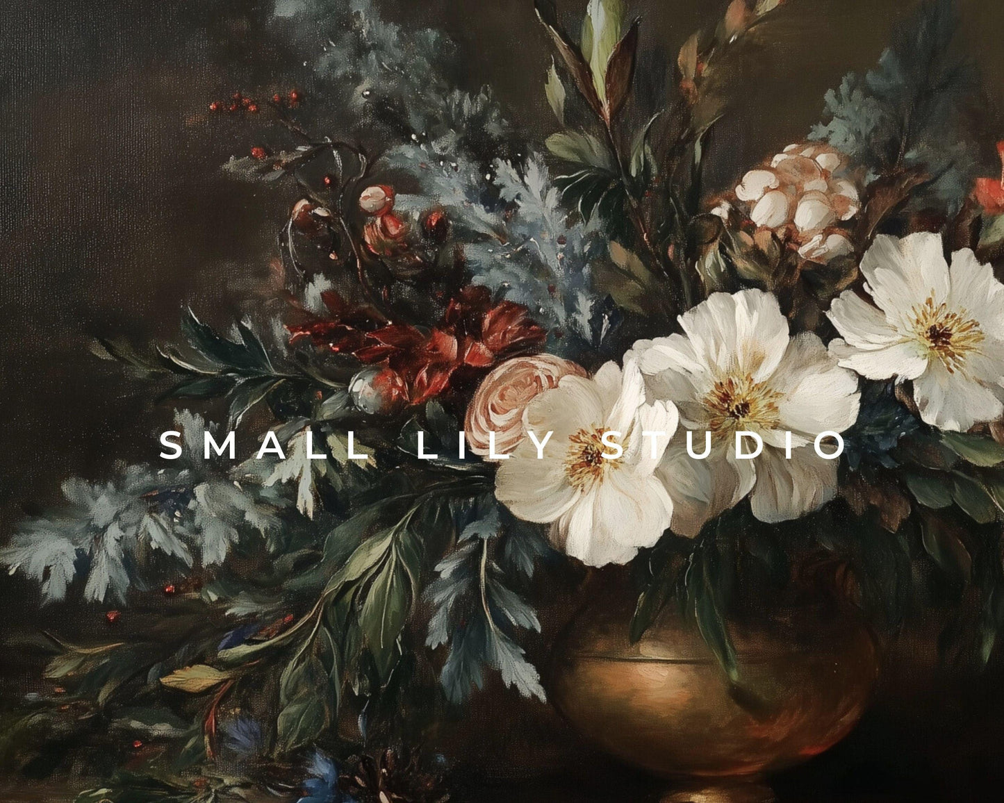 Moody Fall Floral Still Life Frame TV Art