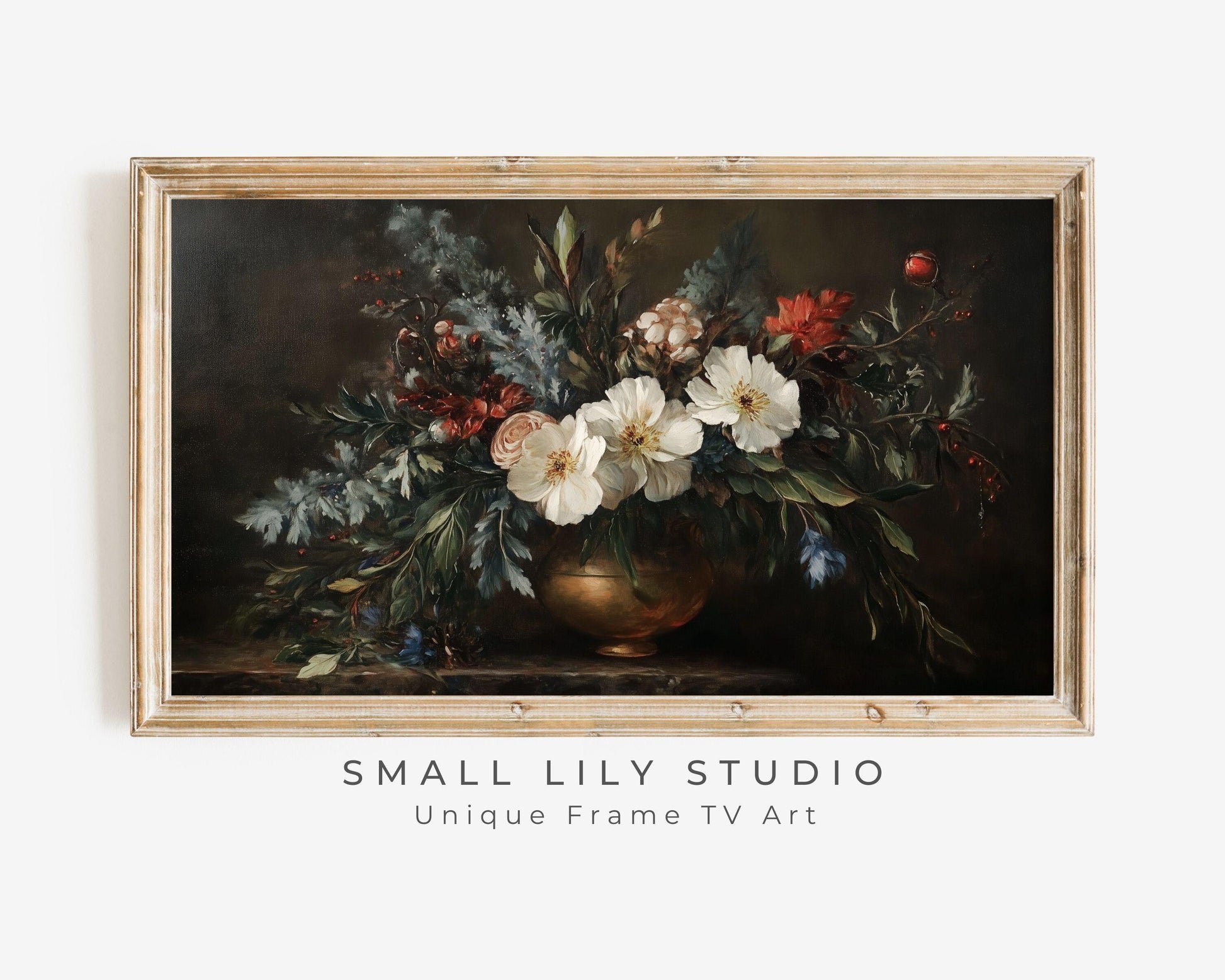 Moody Fall Floral Still Life Frame TV Art