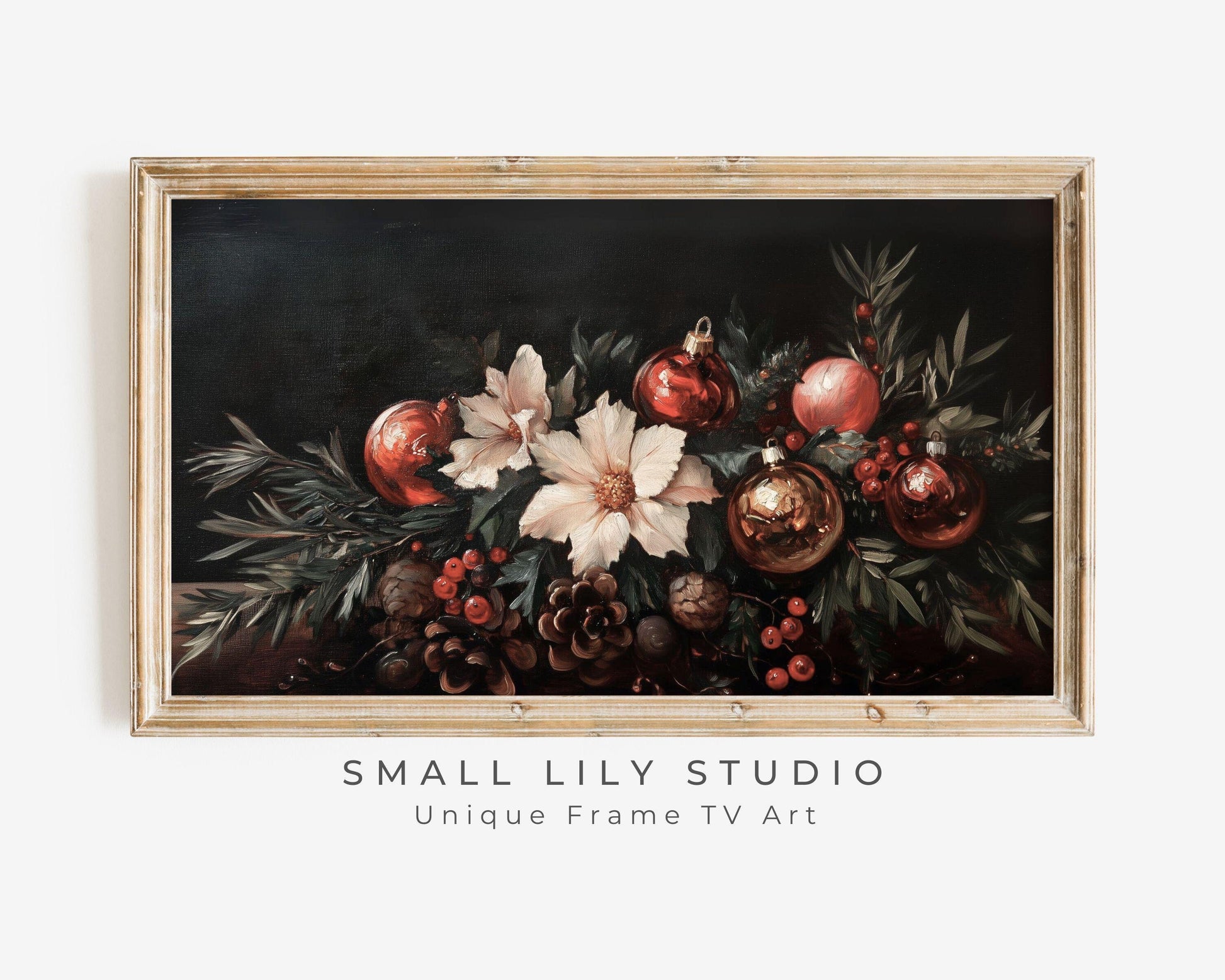 Moody Christmas Florals Frame TV Art