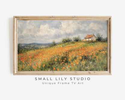 Fall Wildflower Field on a Hill Fall Frame TV Art