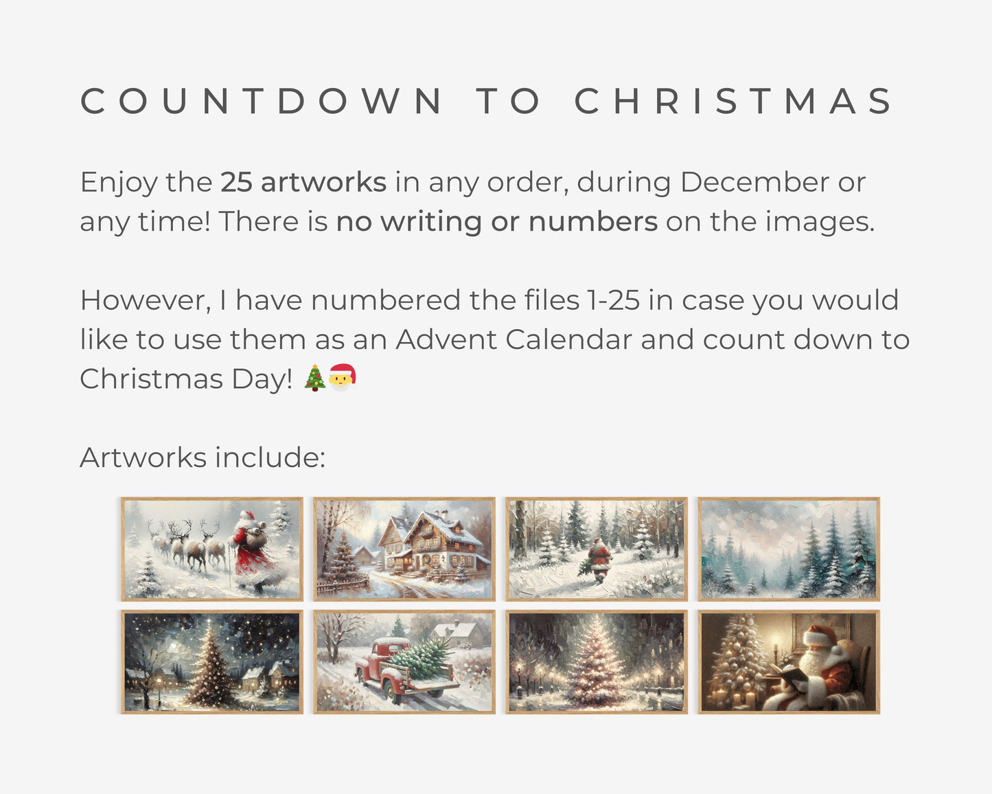 Christmas FRAME TV Art BUNDLE of 25, Samsung Frame Tv Art Christmas Countdown Advent, Santa Gingerbread House Screensaver Slideshow | TV523