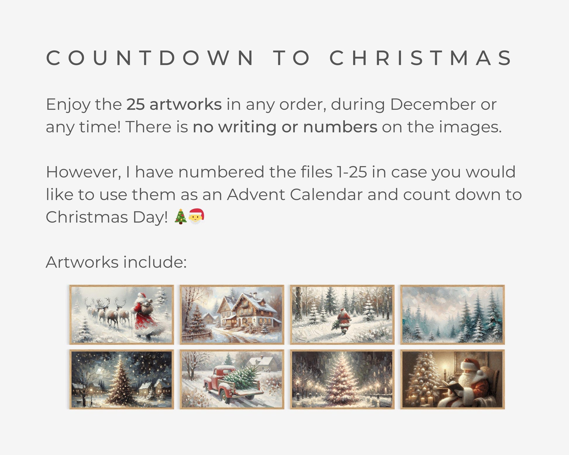 Christmas FRAME TV Art BUNDLE of 25, Samsung Frame Tv Art Christmas Countdown Advent, Santa Gingerbread House Screensaver Slideshow | TV523