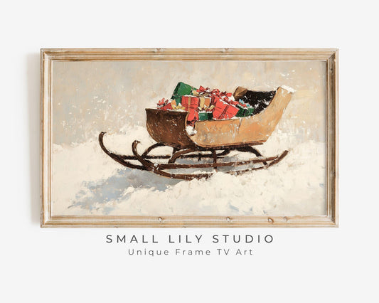 Sleigh with Presents Christmas Frame TV Art