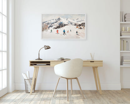Skiing in the Alps Frame TV Art