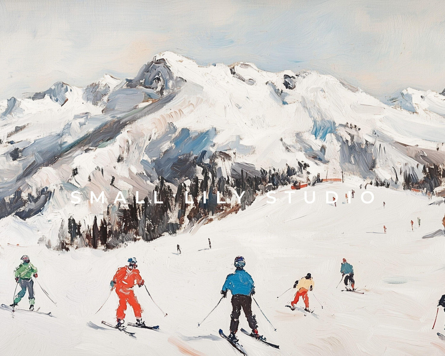 Skiing in the Alps Frame TV Art