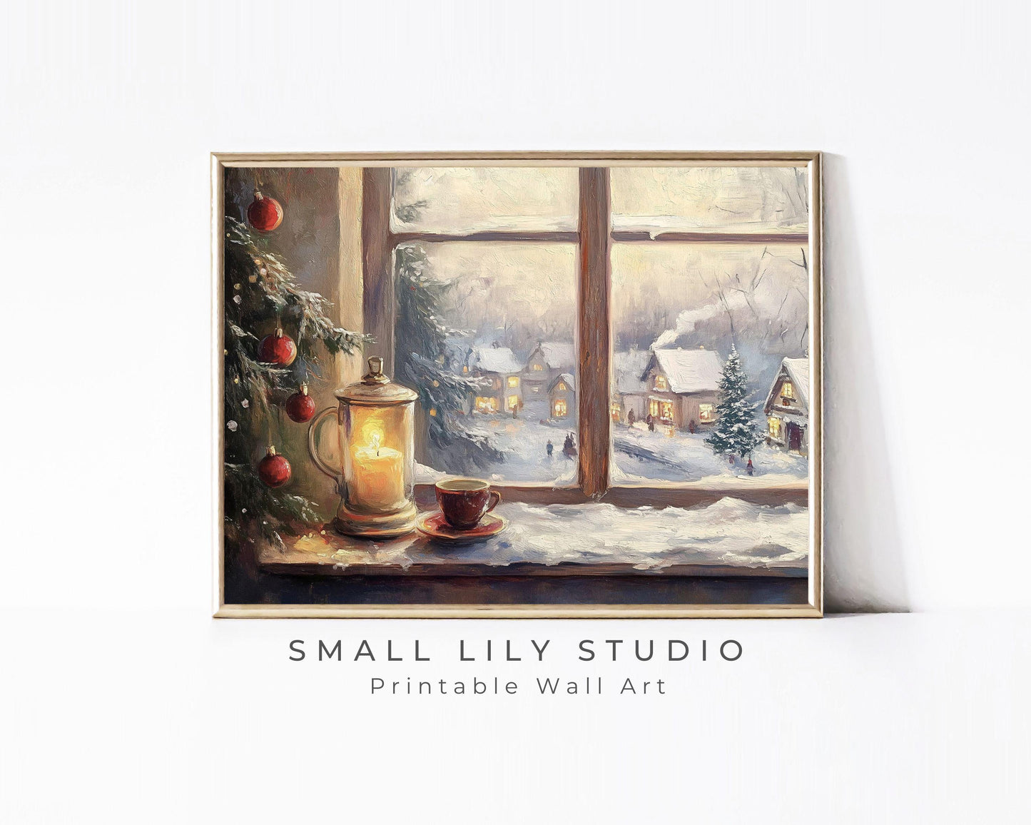 Cozy Christmas Window Printable Wall Art