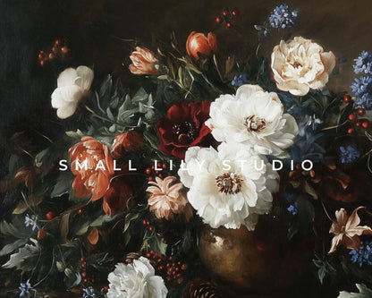 Moody Flowers and Berries Frame TV Art