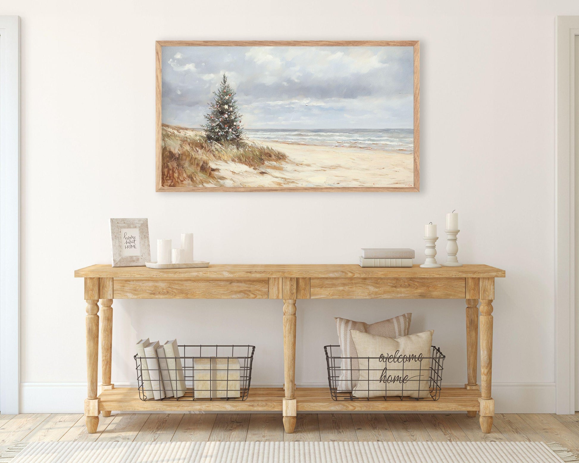 Coastal Christmas Tree Frame TV Art