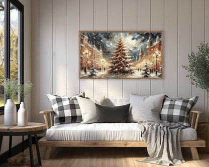 Christmas Tree in Town Square Frame TV Art