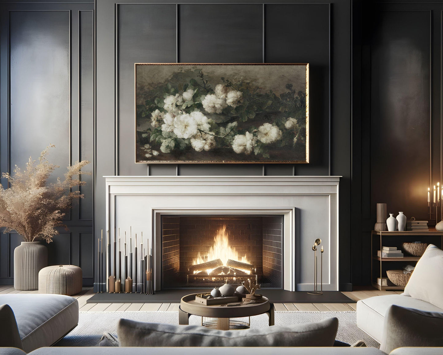 Dark Botanical Frame TV Art