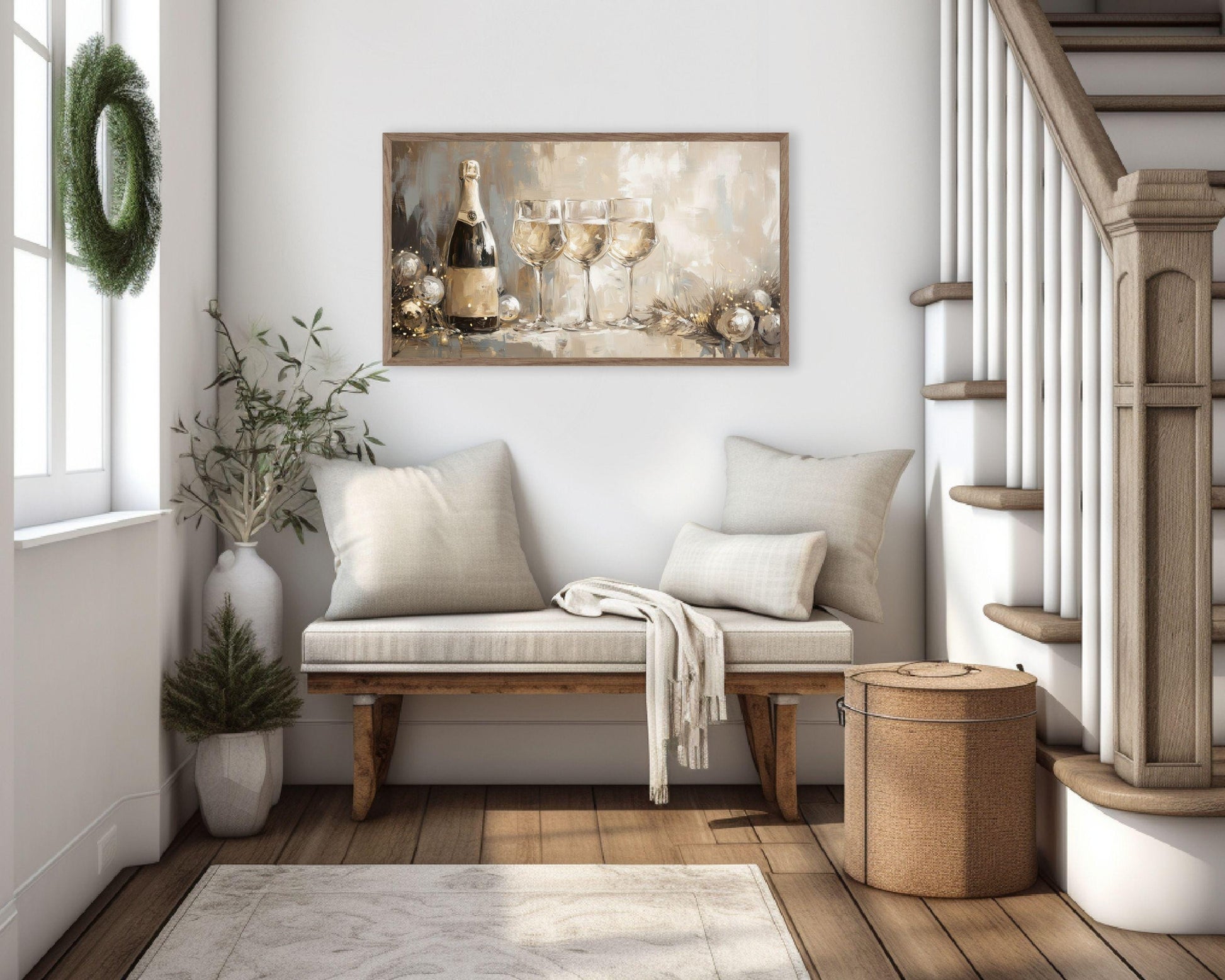 NYE Champagne Glasses Frame TV Art