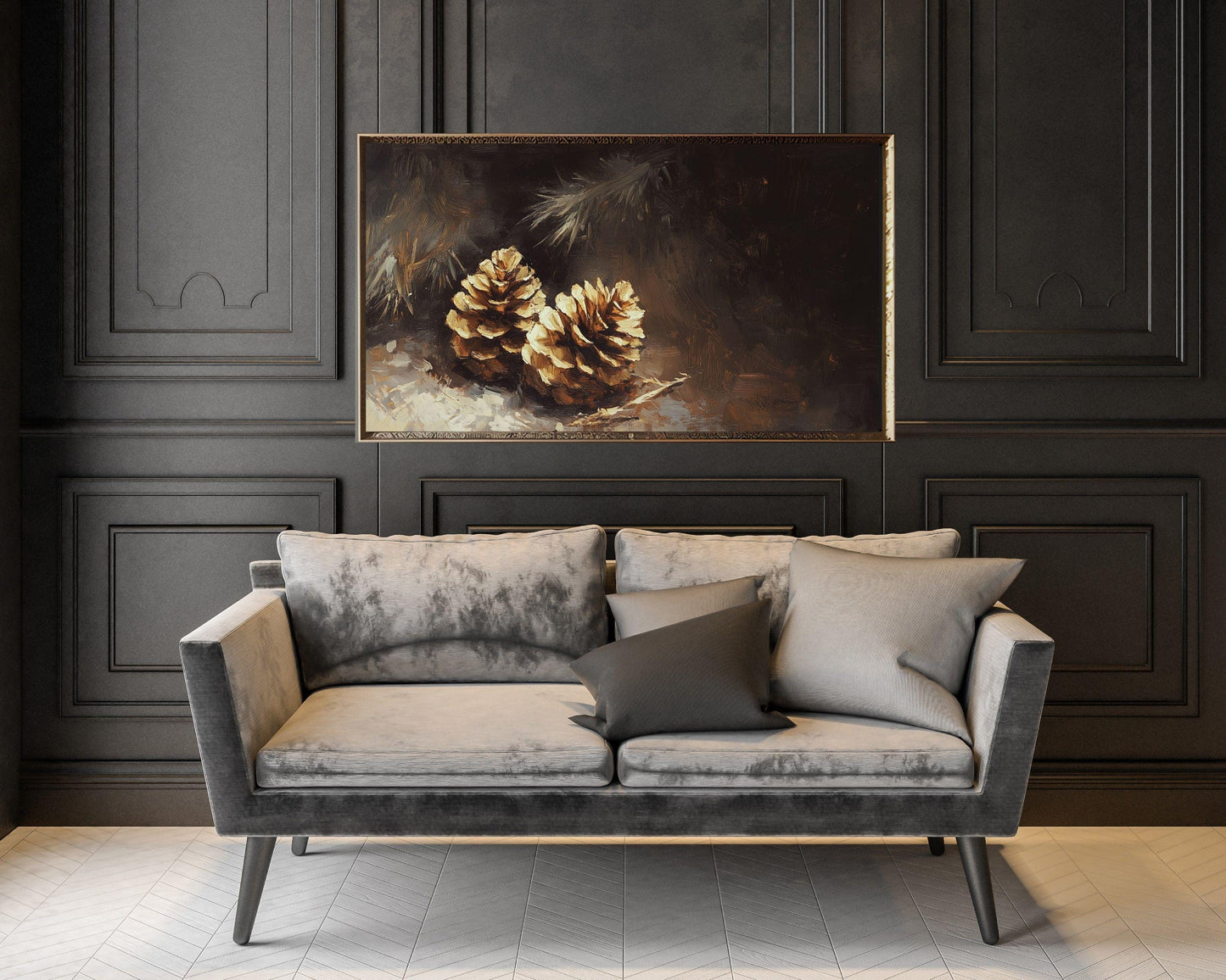 Minimalist Pinecones Frame TV Art