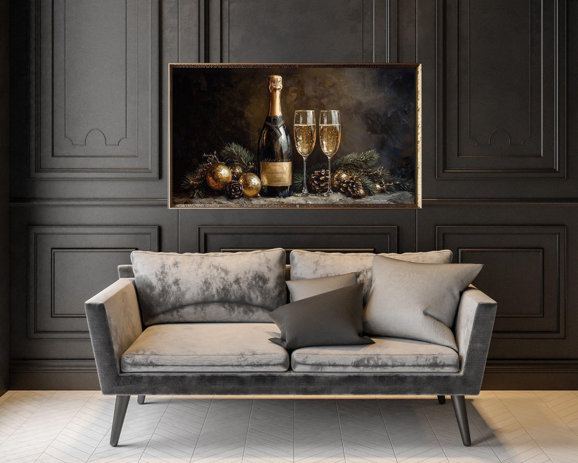 New Years Champagne Frame TV Art