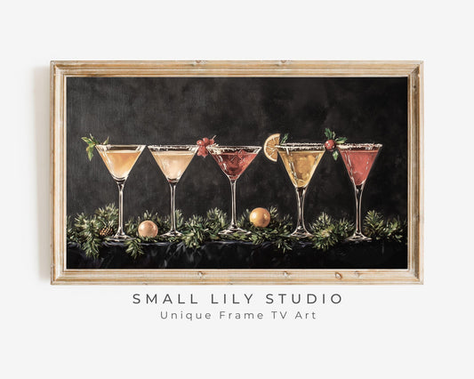 New Years Colorful Cocktails Frame TV Art