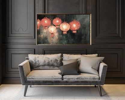 New Years Red Lanterns Frame TV Art