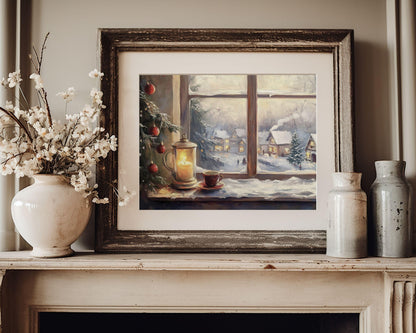 Cozy Christmas Window Printable Wall Art