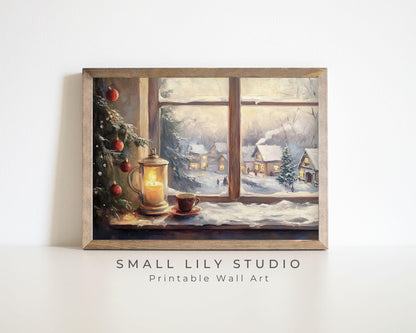 Cozy Christmas Window Printable Wall Art