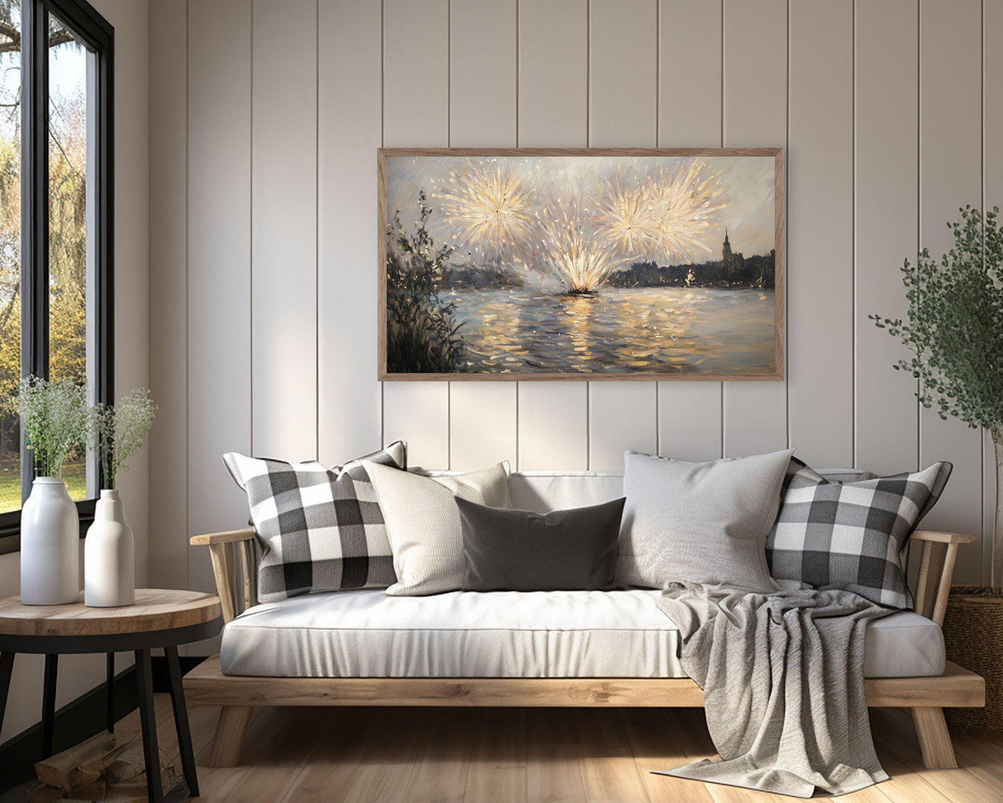 Fireworks Vintage Style Painting Frame TV Art