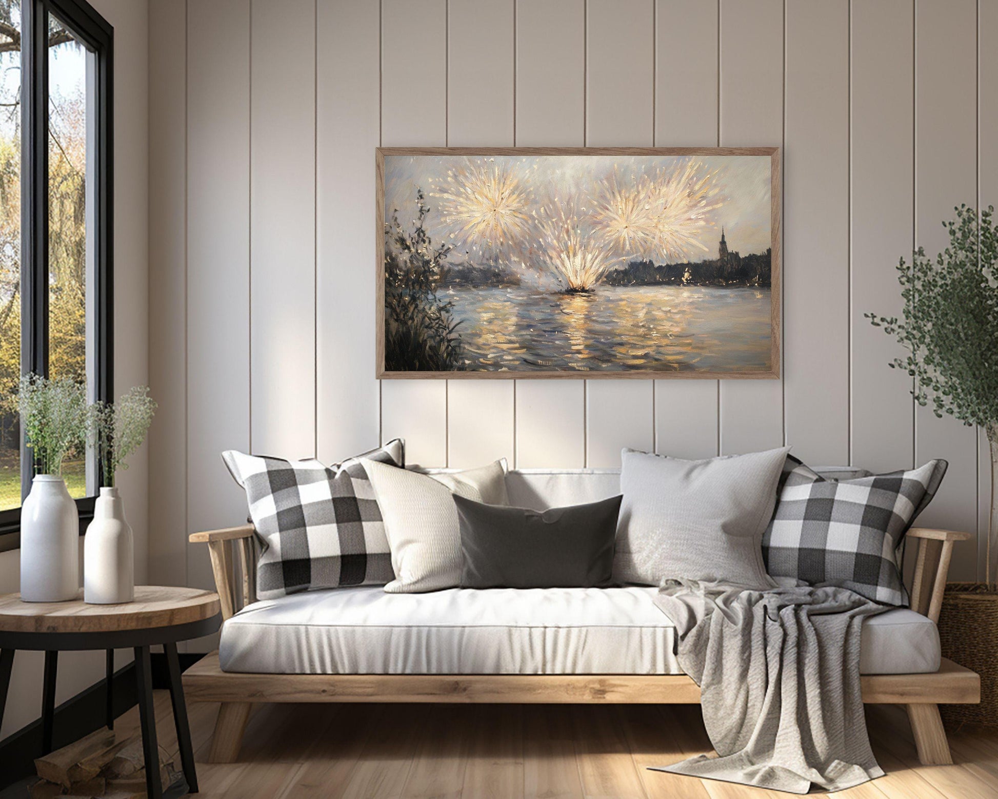 Fireworks Vintage Style Painting Frame TV Art