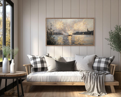 Fireworks Vintage Style Painting Frame TV Art