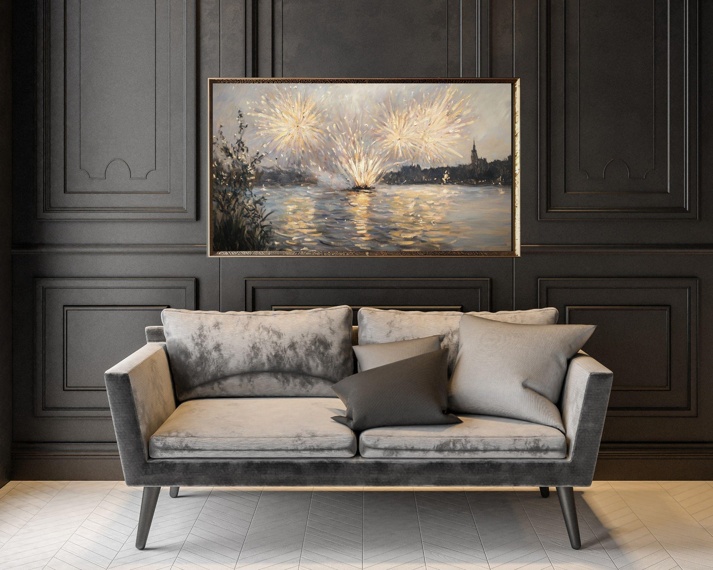 Fireworks Vintage Style Painting Frame TV Art