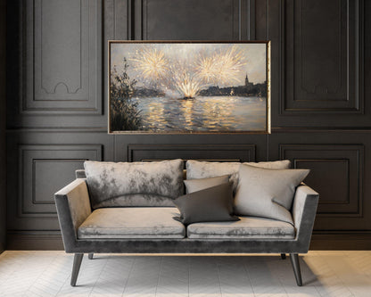 Fireworks Vintage Style Painting Frame TV Art
