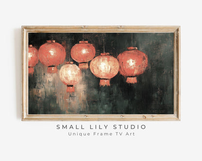 New Years Red Lanterns Frame TV Art