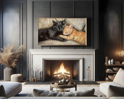 Cats Sleeping Together Frame TV Art