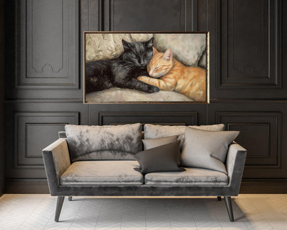 Cats Sleeping Together Frame TV Art