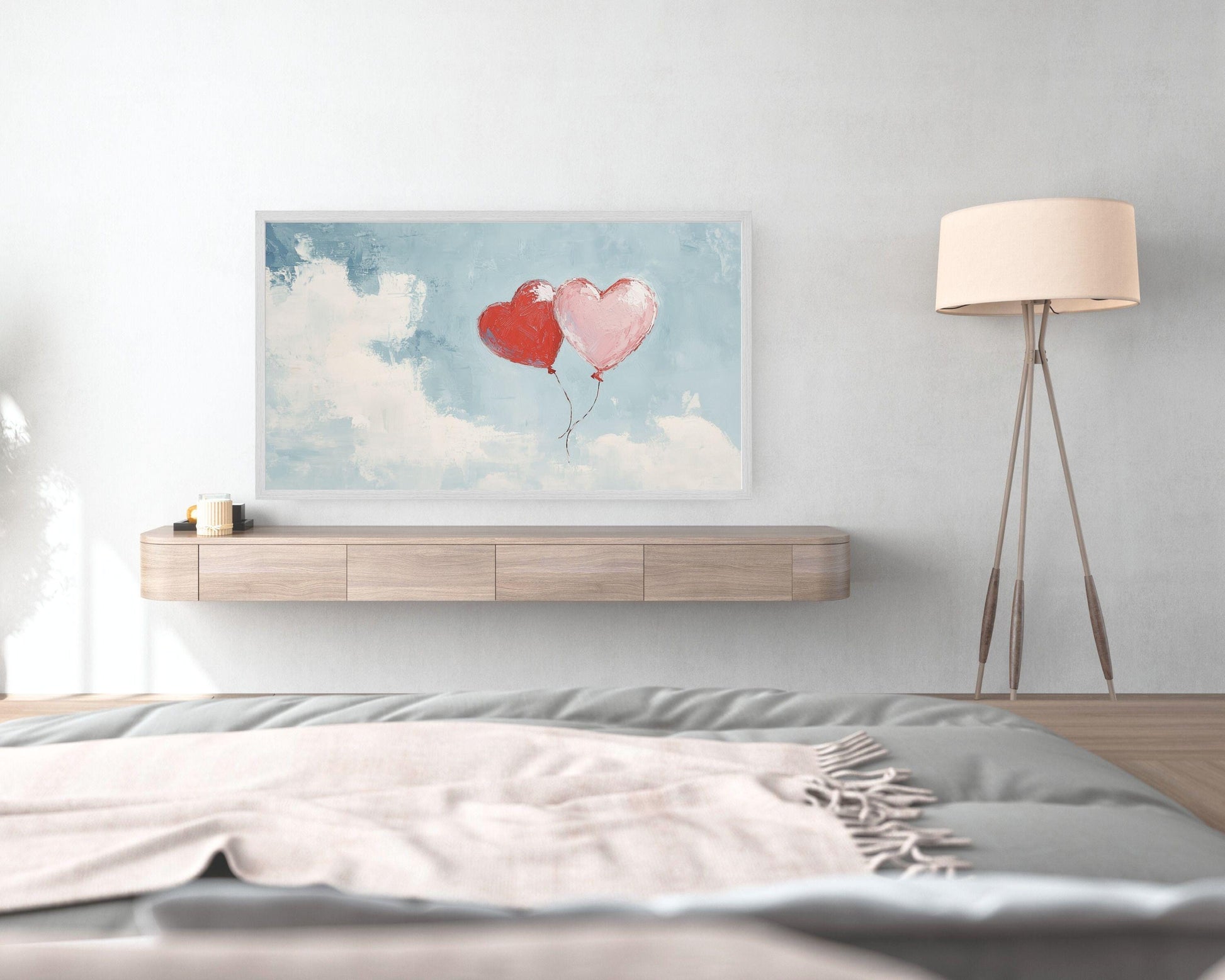 Heart Balloons Frame TV Art