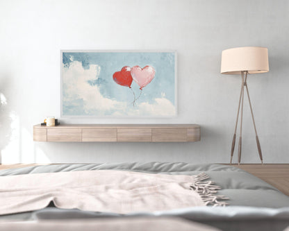 Heart Balloons Frame TV Art
