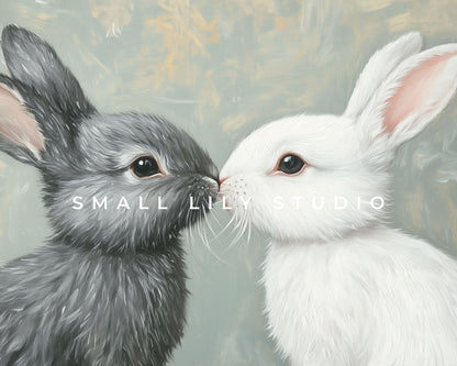 Romantic Bunnies Frame TV Art