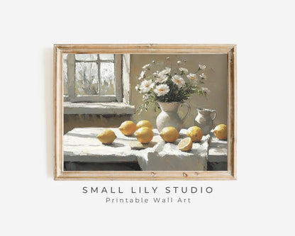 Lemons and Daisies Printable Wall Art