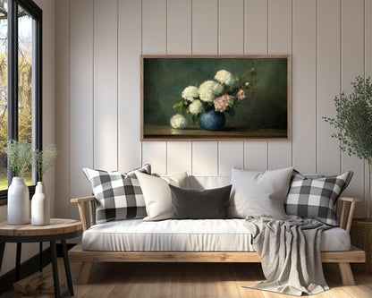 Hydrangeas in Blue Vase Frame TV Art