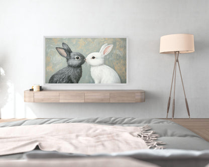 Romantic Bunnies Frame TV Art